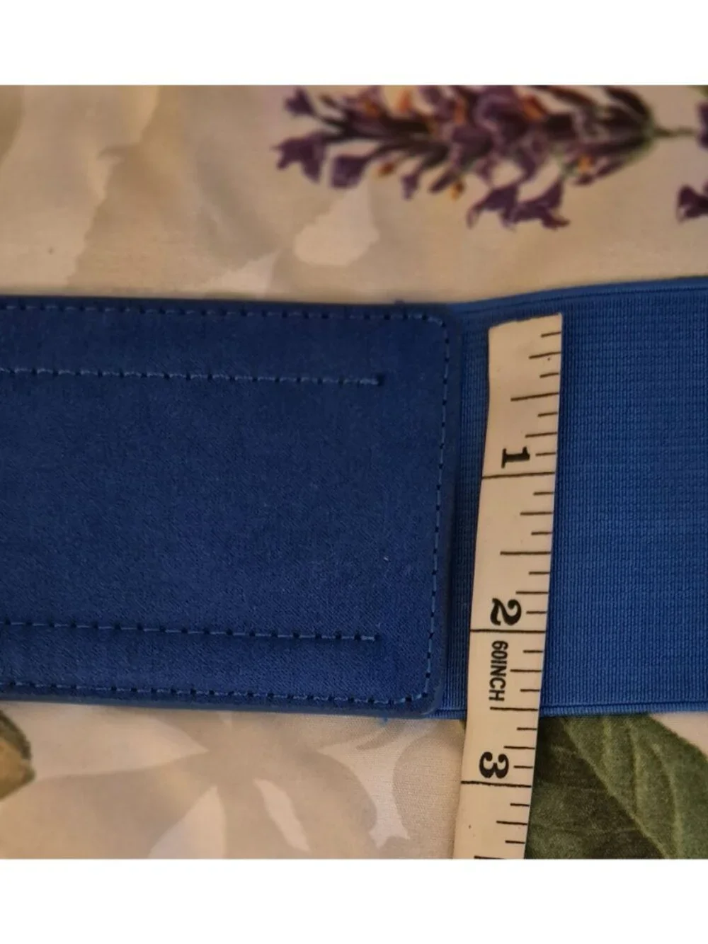 Eloquii Bright Blue Faux Suede Wide Waist Cinching Belt Elastic Back 22/24 EUC